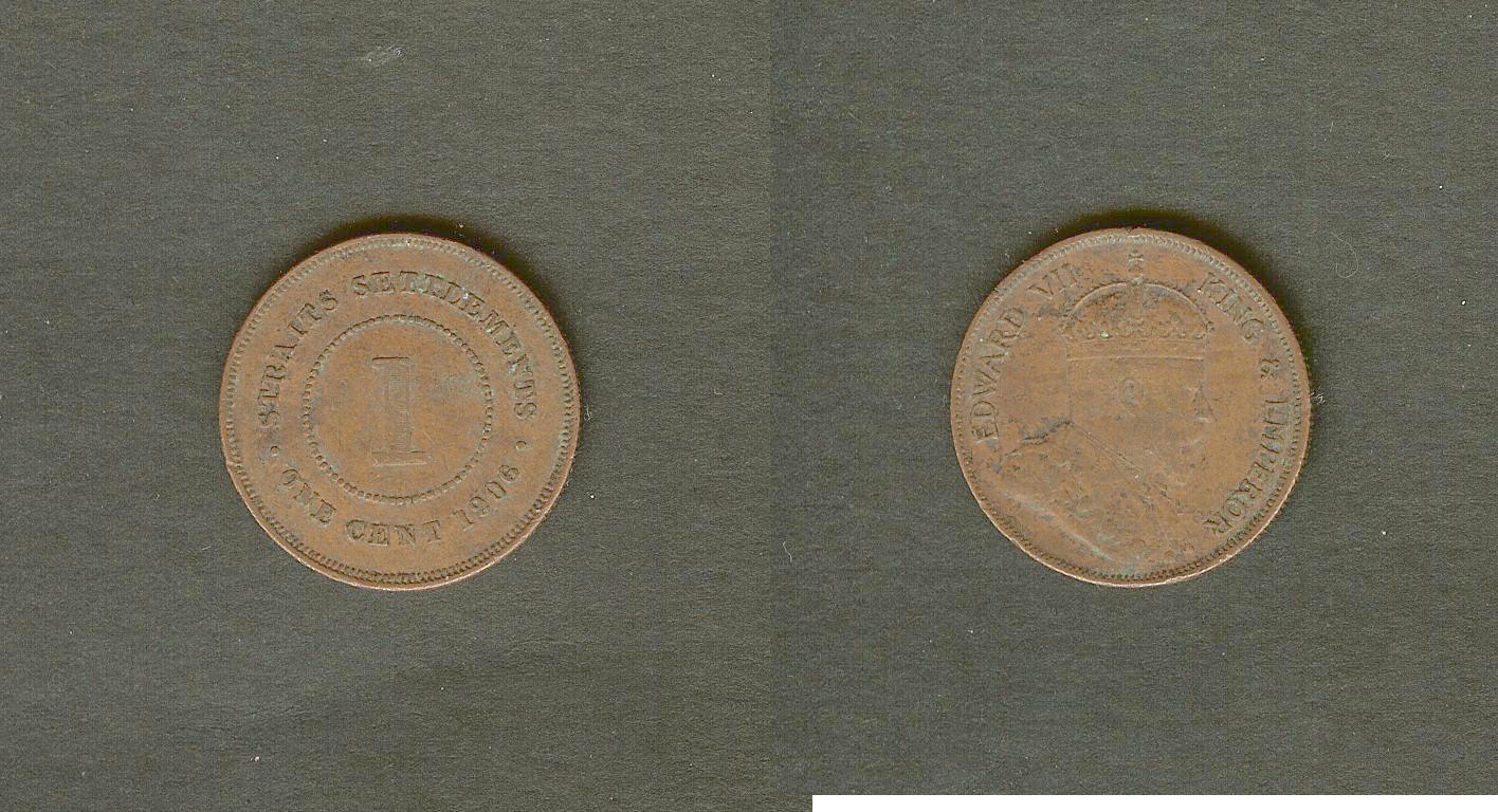 ÉTABLISSEMENTS DES DÉTROITS 1 cent 1906 TTB